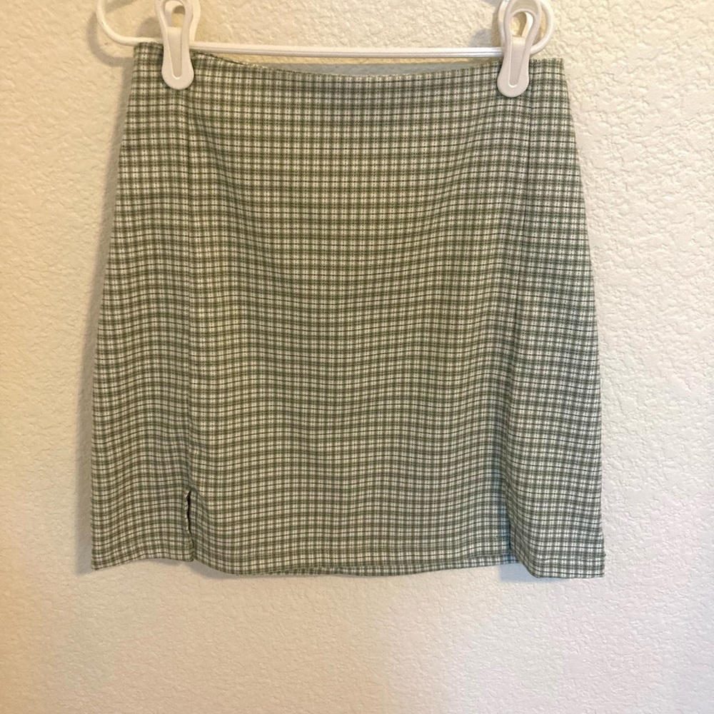 Brandy Melville plaid green skirt.
